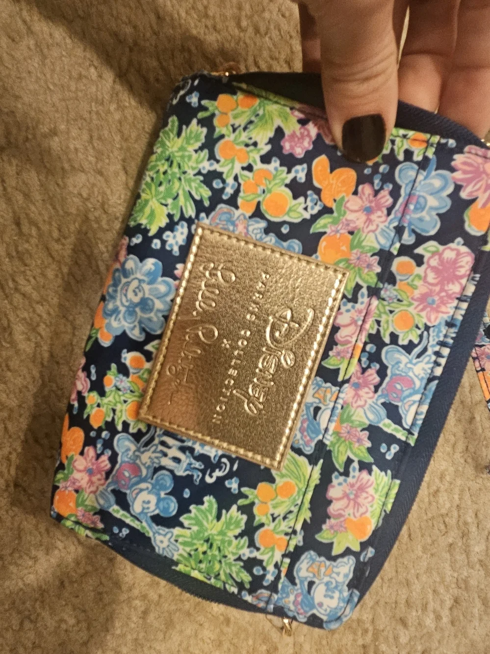 Lily Pulitzer Disney Navy Floral Crossbody Wristlet - Gold Accent - Picture 2 of 5